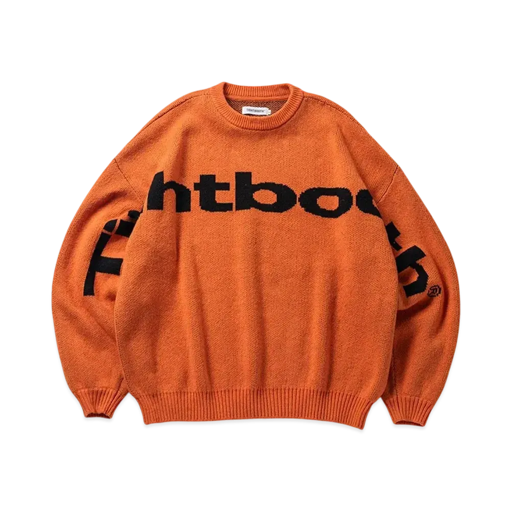TIGHTBOOTH Big Logo Knit Sweater "Orange"
