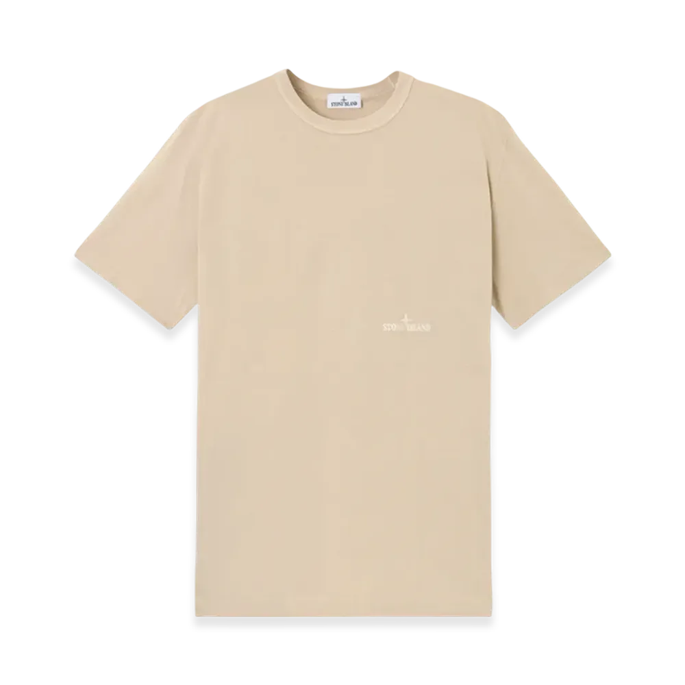 Stone Island 2100038 Textured Mercerized Cotton Jersey Short-Sleeve T-Shirt with Logo Embroidery - 25SS "Desert"