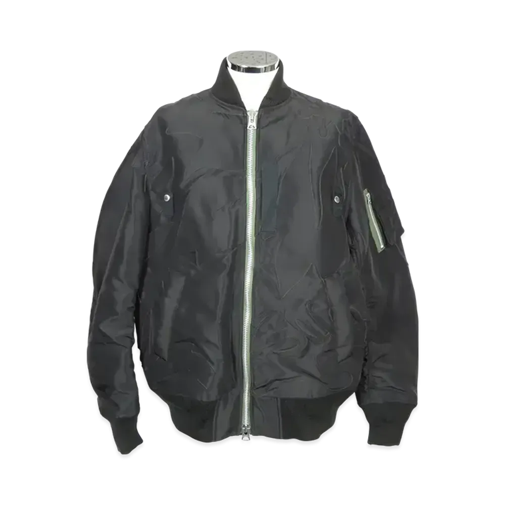 sacai Nylon Twill Embroidered Patch Blouson "Black"