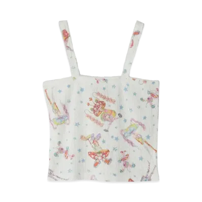 HYSTERIC GLAMOUR Emma/Mushroom Punk Band Pattern Camisole "White"