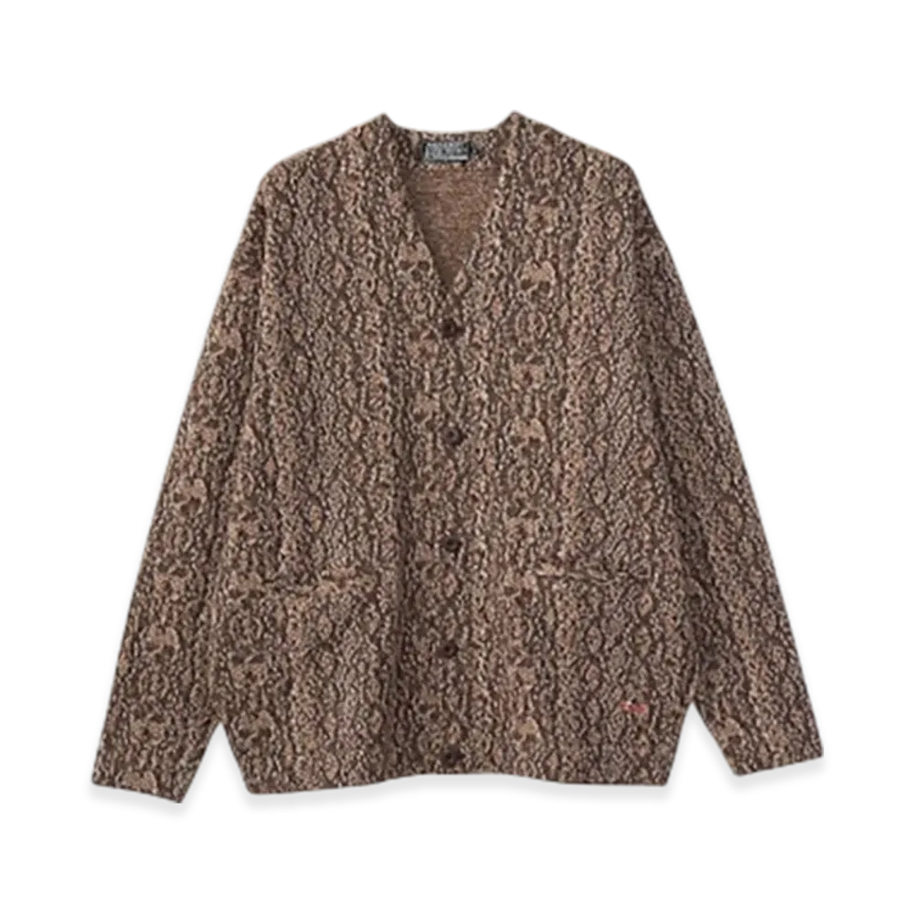 HYSTERIC GLAMOUR Speak No Evil Patch Cardigan "Brown"