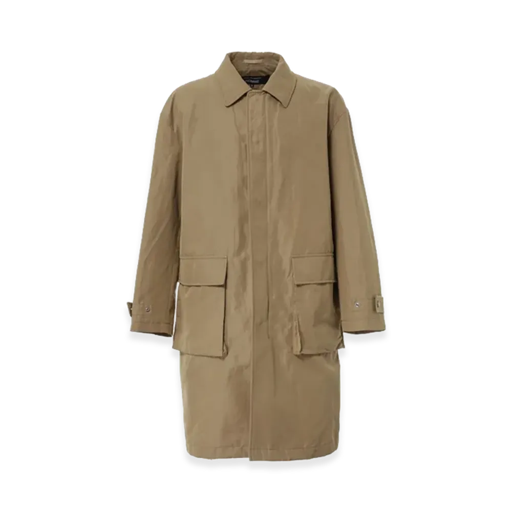 COMME des GARCONS HOMME Cotton Linen Balmacaan Coat "Beige"