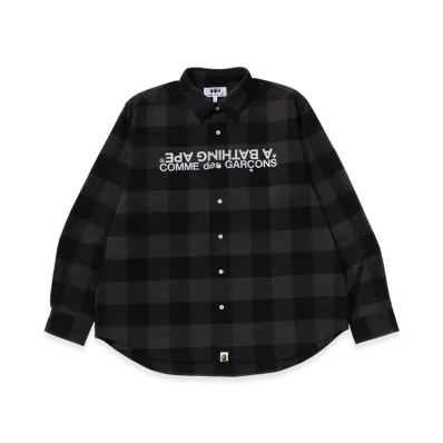 A BATHING APE x COMME des GARCONS OSAKA Block Check Shirt "Black"