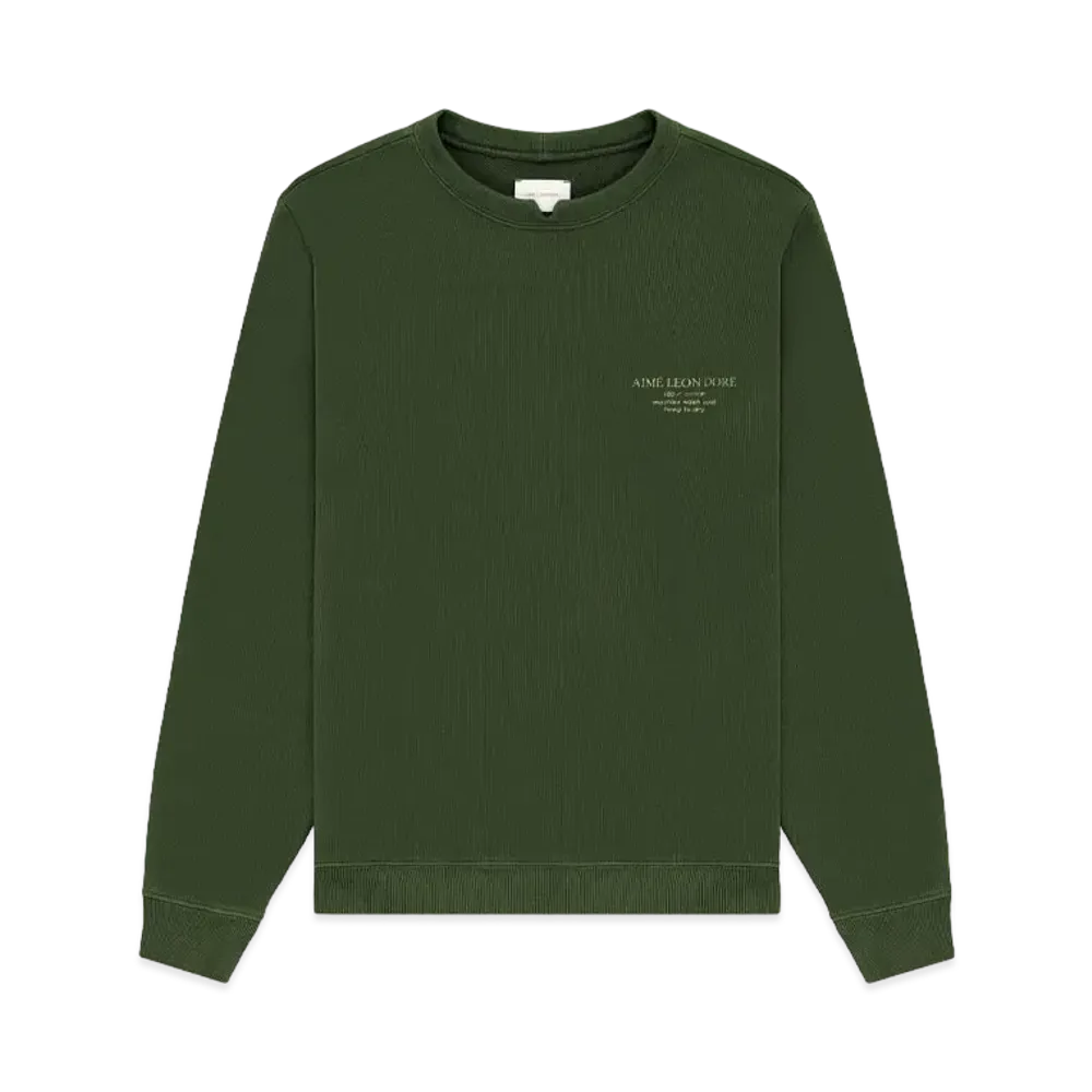 Aime Leon Dore Notch Collar Crewneck Sweatshirt "Green"