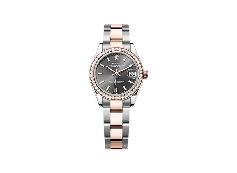 ROLEX Datejust 31mm Oystersteel & Everose Gold Diamond 278381RBR "Slate"