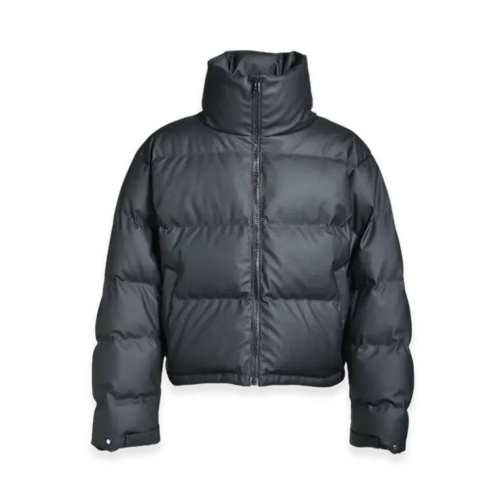 BREATH Faux Leather Matte Down Jacket "Black"