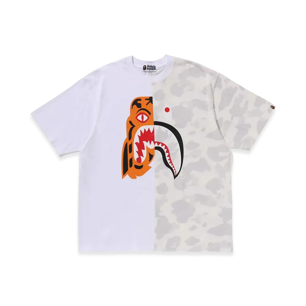 A BATHING APE Tiger Shark Relaxed Fit Tee Mens "White"