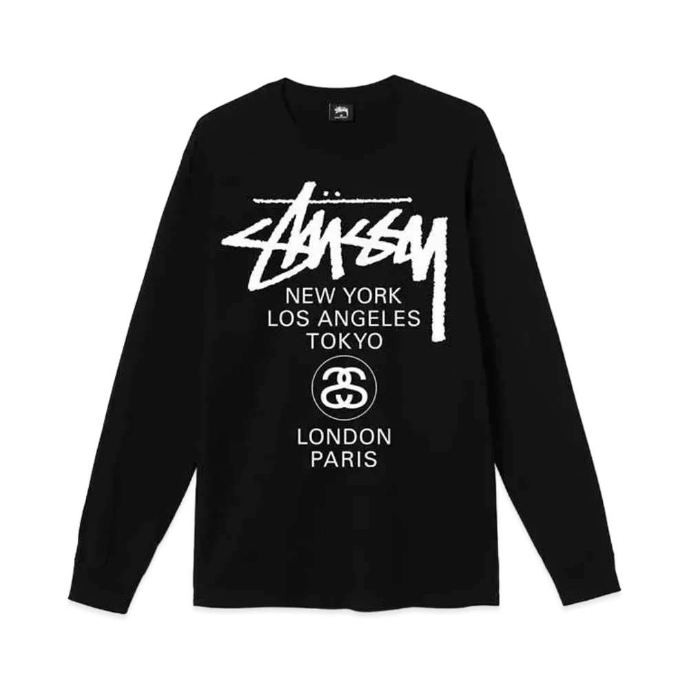 Stussy WORLD TOUR LS TEE "Black"
