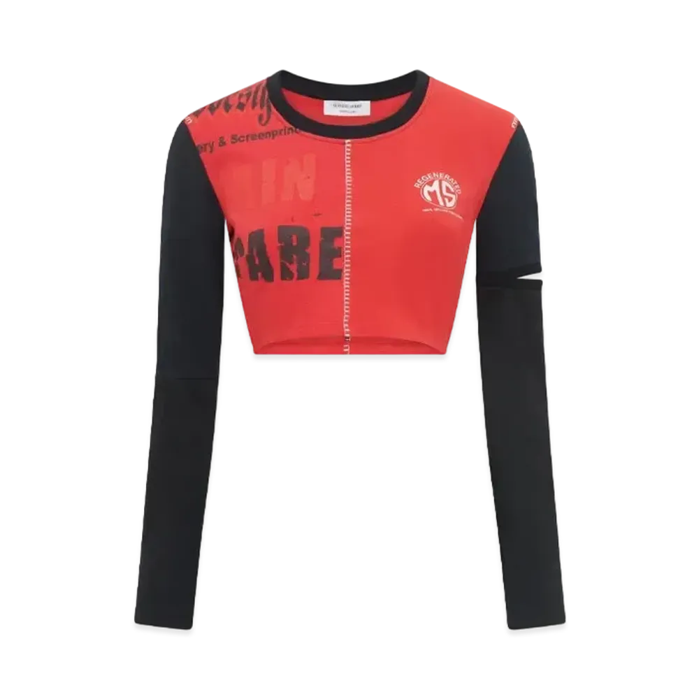 Marine Serre Regenerated Graphic Cropped T-Shirt "Red #2"