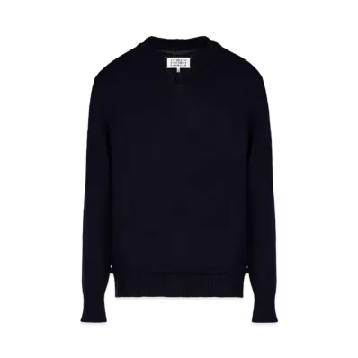 Maison Margiela Men's Elbow Patch Sweater "Navy"