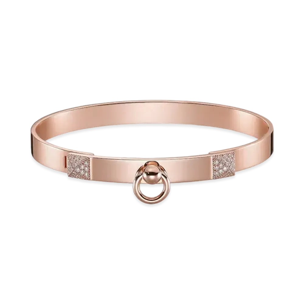 Hermes Collier De Chien Bracelet PM "Pink Gold/48 Diamonds"