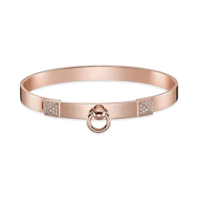 Hermes Collier De Chien Bracelet PM "Pink Gold/48 Diamonds"