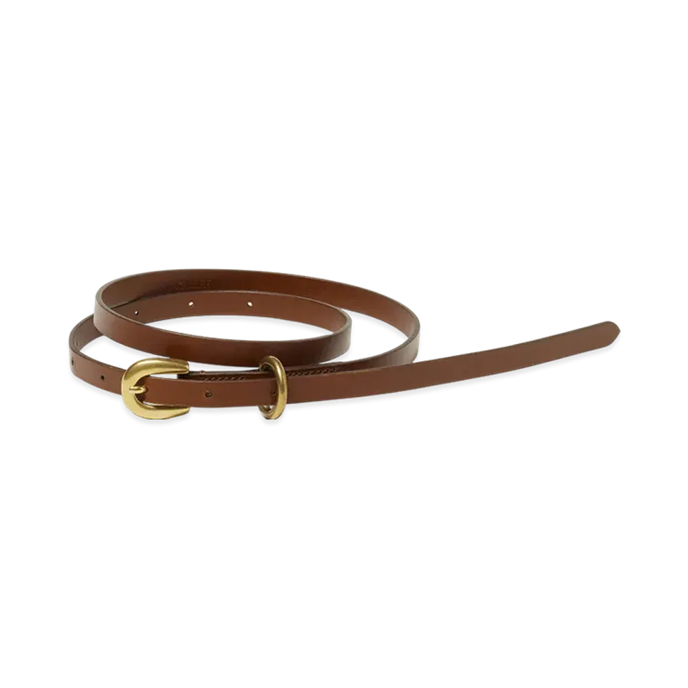 AURALEE Women's Leather Narrow Belt "Brown"