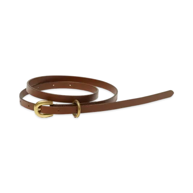 AURALEE Women's Leather Narrow Belt "Brown"