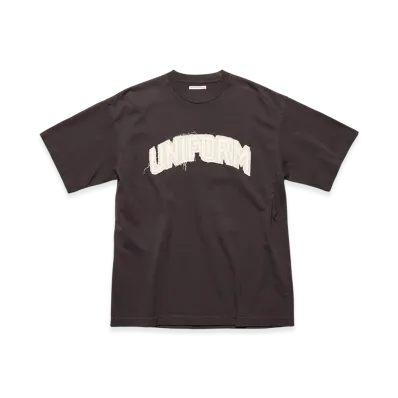 uniform experiment Cut-Out Logo Tee "Brown"