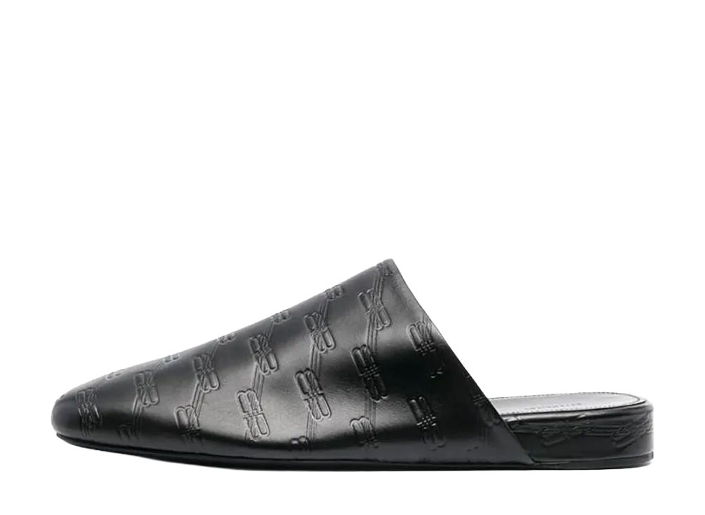 BALENCIAGA Leather Cosy BB Mule "Black"