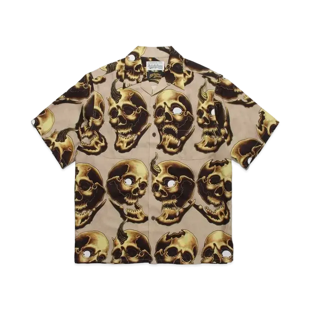 WACKO MARIA 56 TATTOO STUDIO / HAWAIIAN SHIRT #1 "Beige"