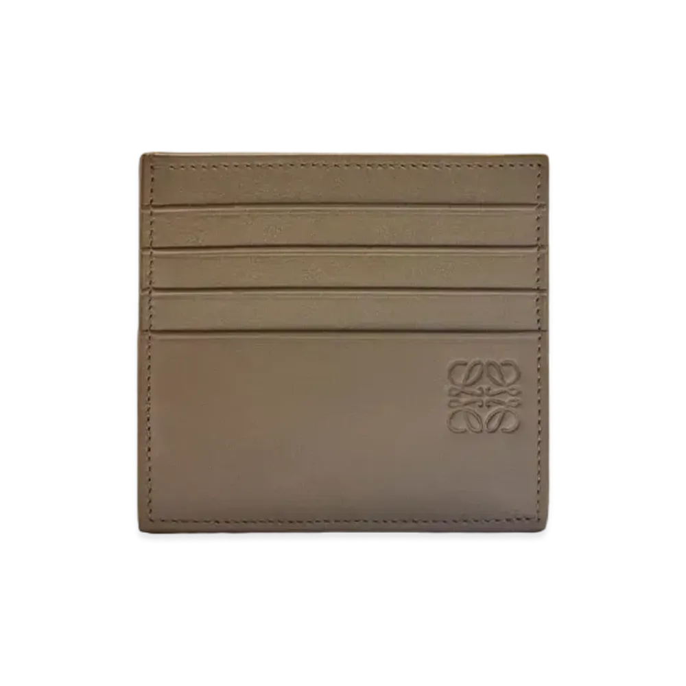 LOEWE Open Plain Cardholder in Shiny Calfskin "Dark Khaki Green/Khaki Green"