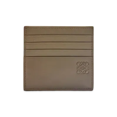 LOEWE Open Plain Cardholder in Shiny Calfskin "Dark Khaki Green/Khaki Green"