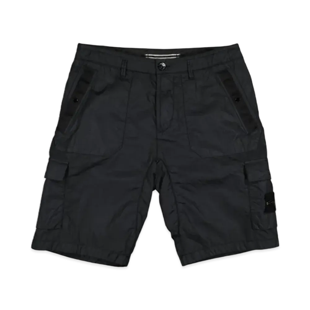 Stone Island L1029 Seersucker Cargo Bermuda Shorts - 20SS "Black"