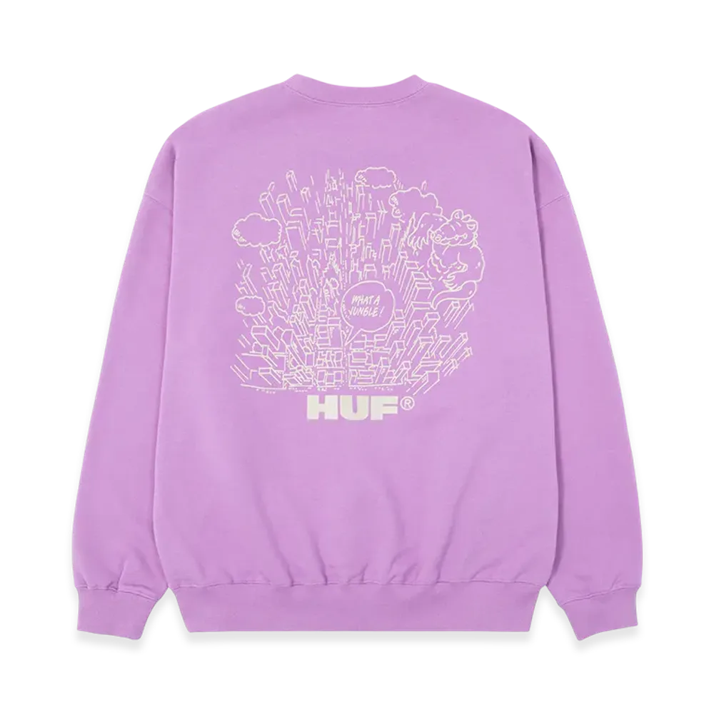 HUF What A Jungle Crew "Lilac"