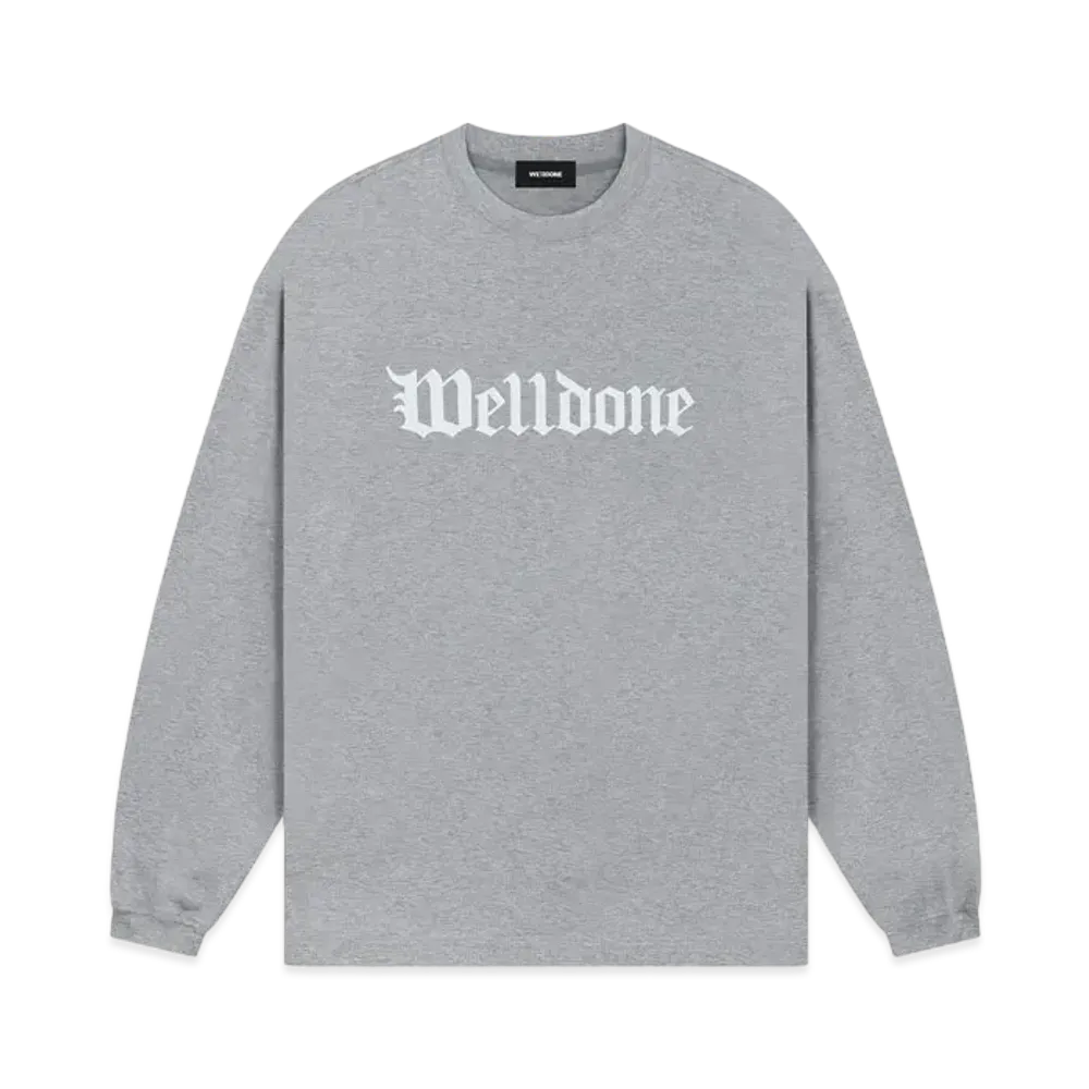 WE11DONE Gothic Logo T-shirt "Melange Gray"