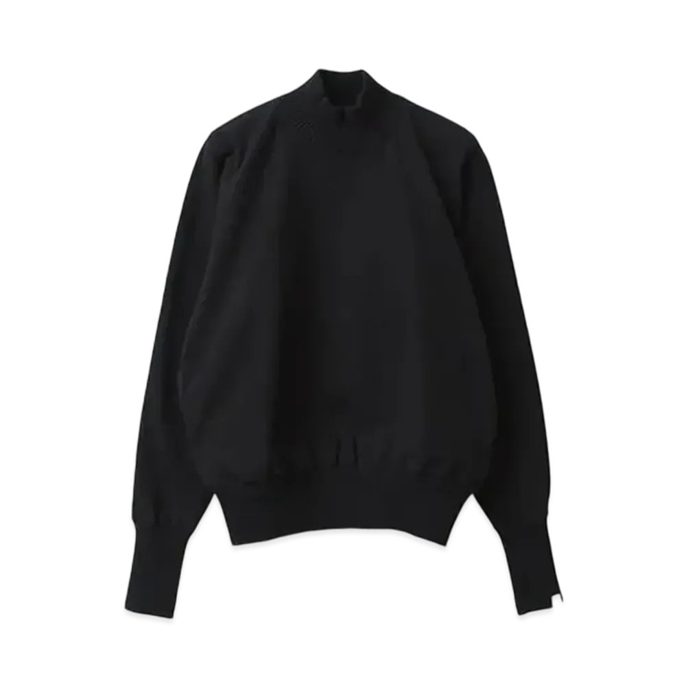 Perfect ribs Strange Sleeve Turtle Neck Sweat Shirts "Black" PR434014
