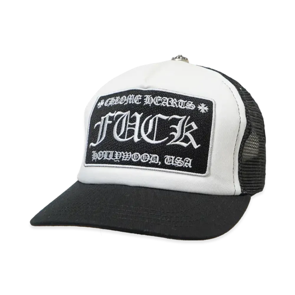 Chrome Hearts Tracker Cap Fuck "Black/White"
