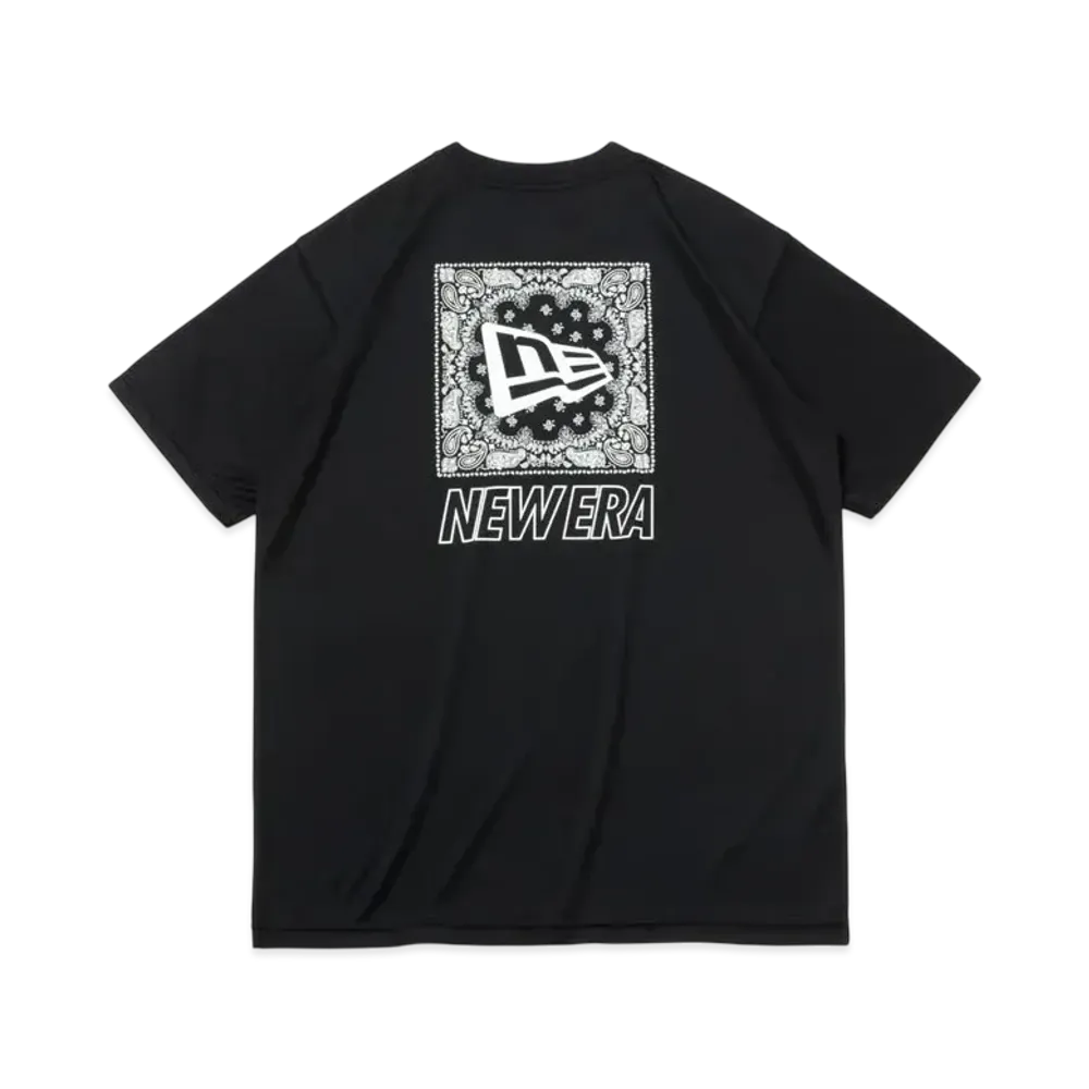 NEW ERA Performance Apparel Short Sleeve Tech T-Shirt Rear Paisley Logo "Black"