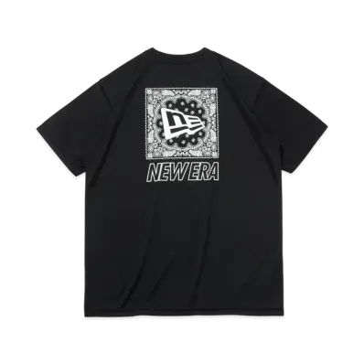 NEW ERA Performance Apparel Short Sleeve Tech T-Shirt Rear Paisley Logo "Black"