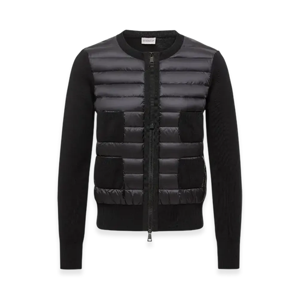 MONCLER Padded Wool Zip-Up Cardigan "Black"