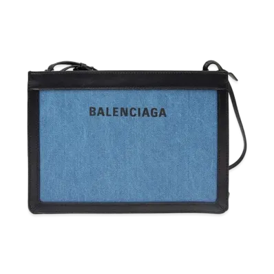 BALENCIAGA Denim Shoulder Bag "Blue"