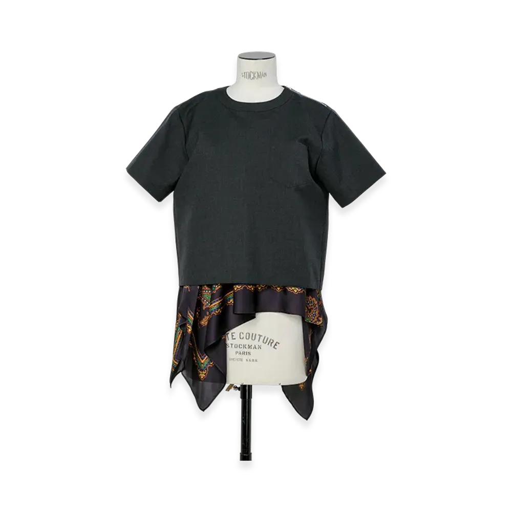 sacai Suiting x Paisley Print Pullover "Charcoal Gray/Navy"