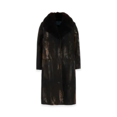 PRADA Women's Printed Cotton Coat "Brown"