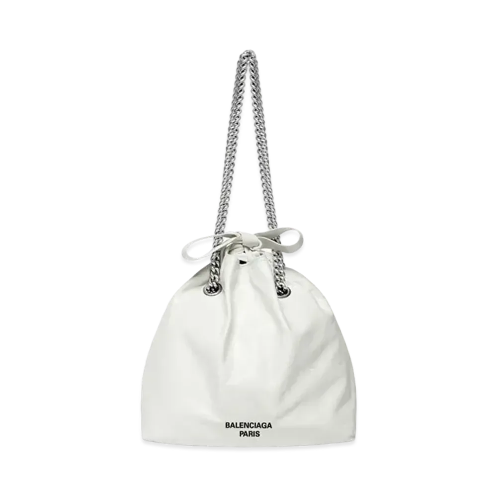 BALENCIAGA Crush Small Tote Bag "White"