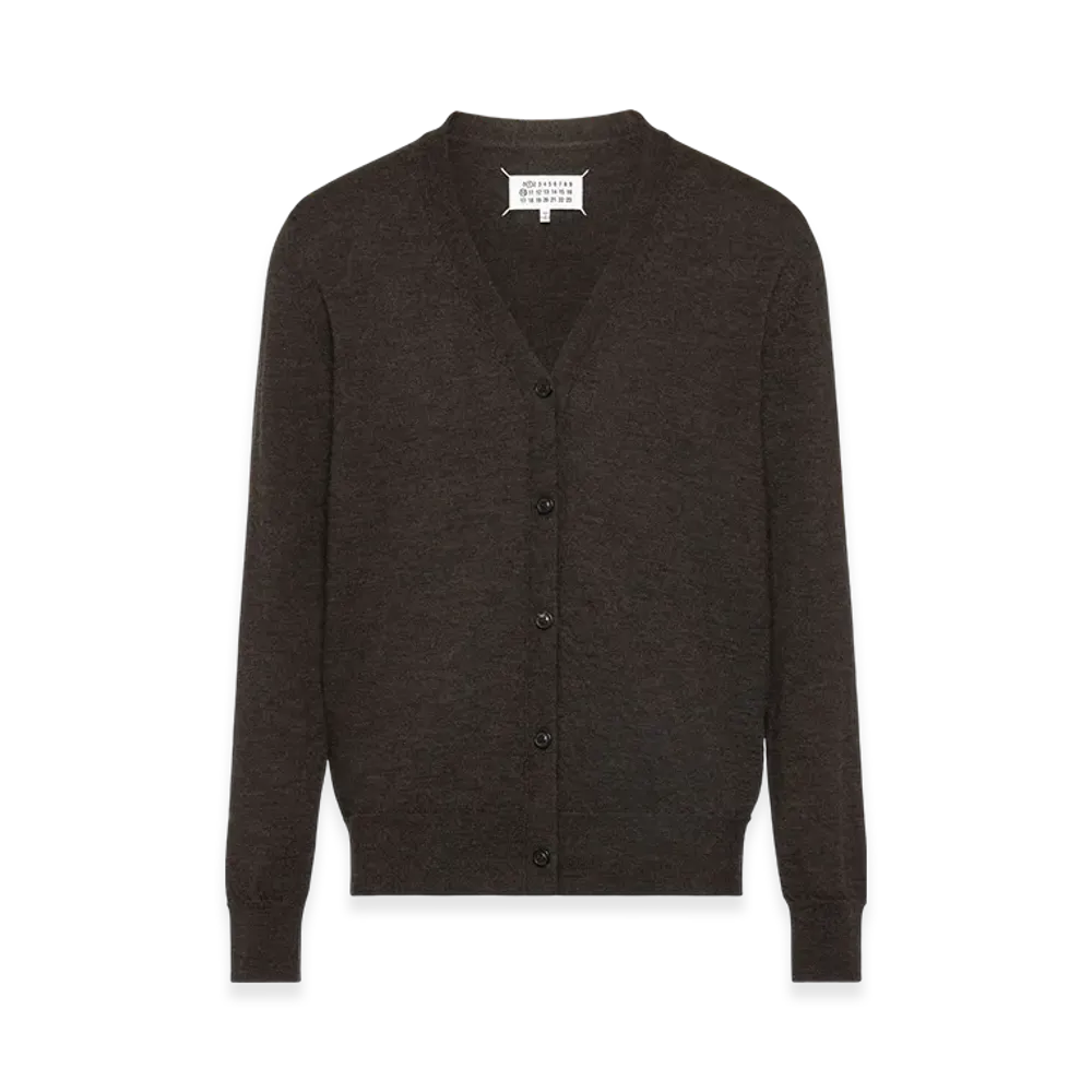 Maison Margiela Men's Elbow Patch Wool Cardigan "Brown"