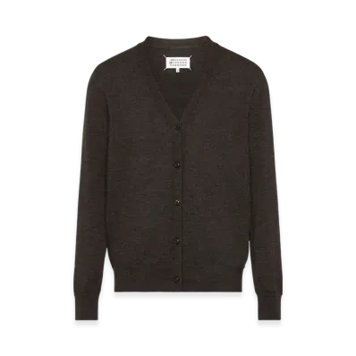 Maison Margiela Men's Elbow Patch Wool Cardigan "Brown"