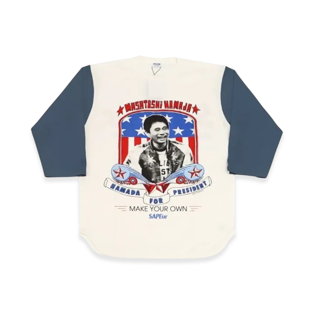 SAPEur x MASATOSHI HAMADA vol.9 Hamada For President 3/4 Sleeve "White Navy"