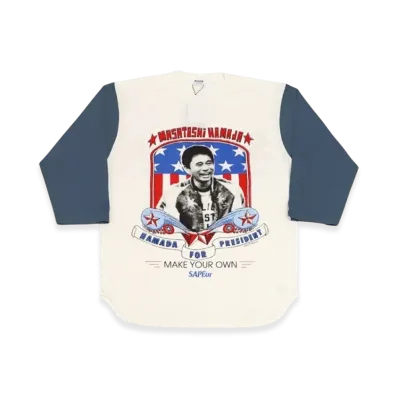 SAPEur x MASATOSHI HAMADA vol.9 Hamada For President 3/4 Sleeve "White Navy"