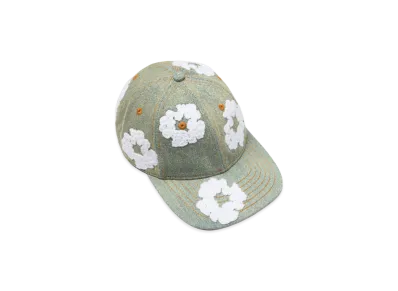 DENIM TEARS Cotton Wreath Raw Denim Cap "Dirty Wash"