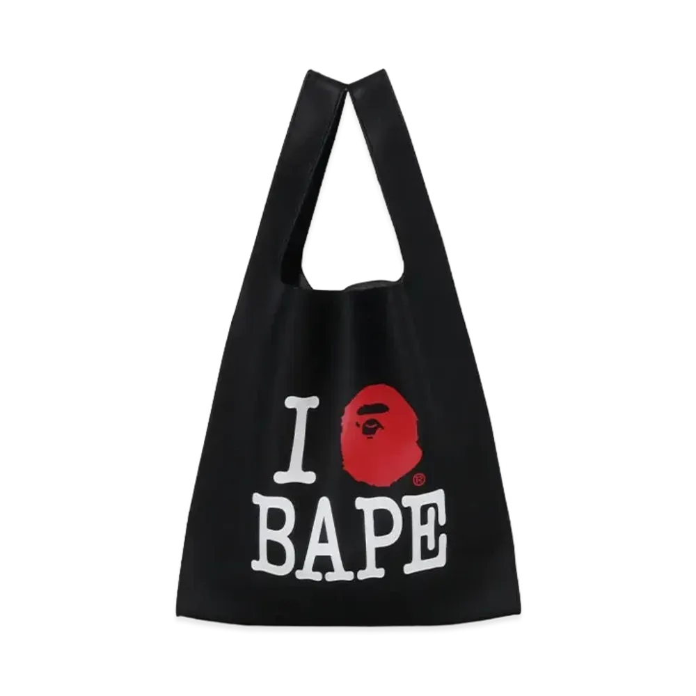 A BATHING APE I Love Bape PU Leather Bag "Black"