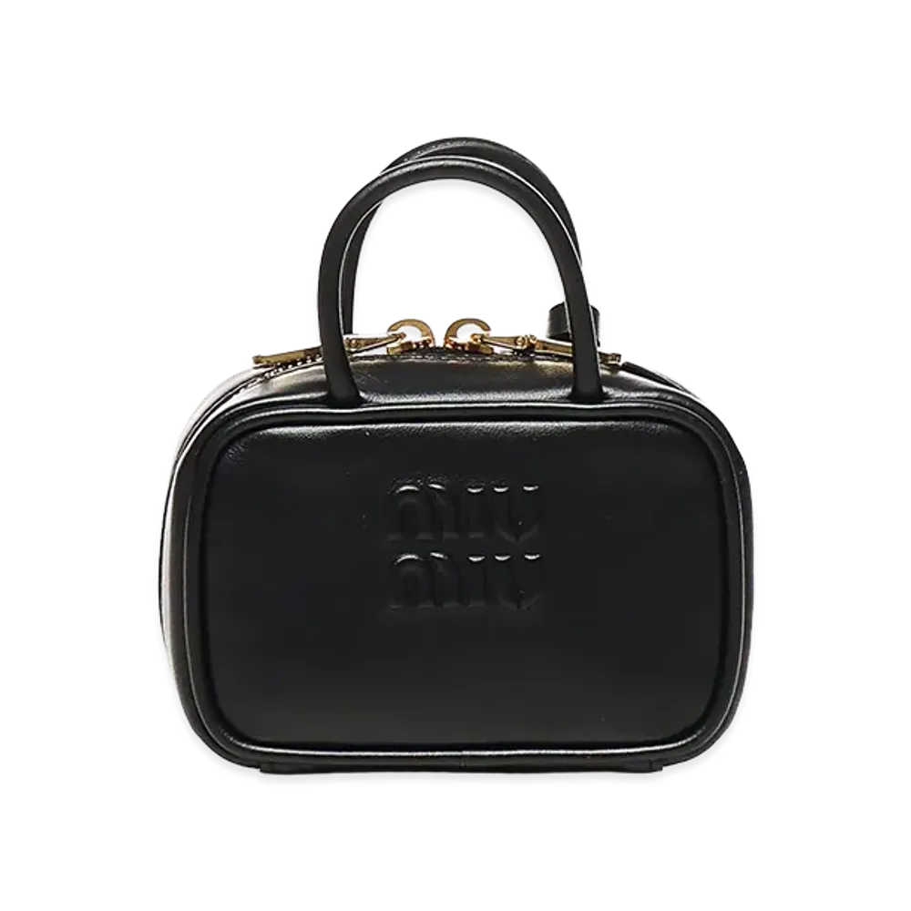 MIU MIU Women's Leather Beau Micro bag Keyring "Black"