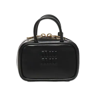 MIU MIU Women's Leather Beau Micro bag Keyring "Black"