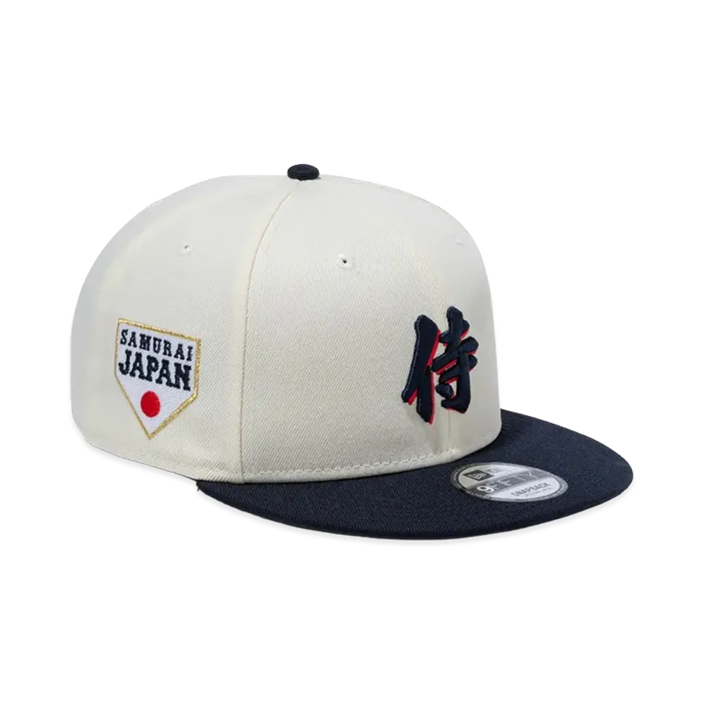 NEW ERA x THE CAP 9Fifty World Baseball Classic SAMURAI Kanji "Chrome White/Navy"