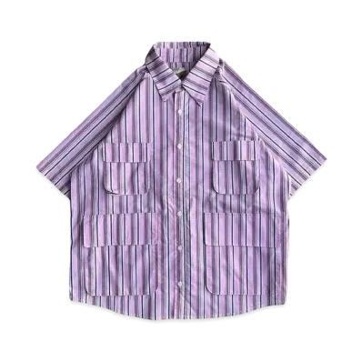 BALLSY.BROTHERS Military Summer Stripe Shirt "Pink"