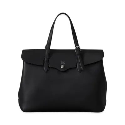 BEAMS Faro / Custom Fratelli Leather Flap Tote Bag "Black"