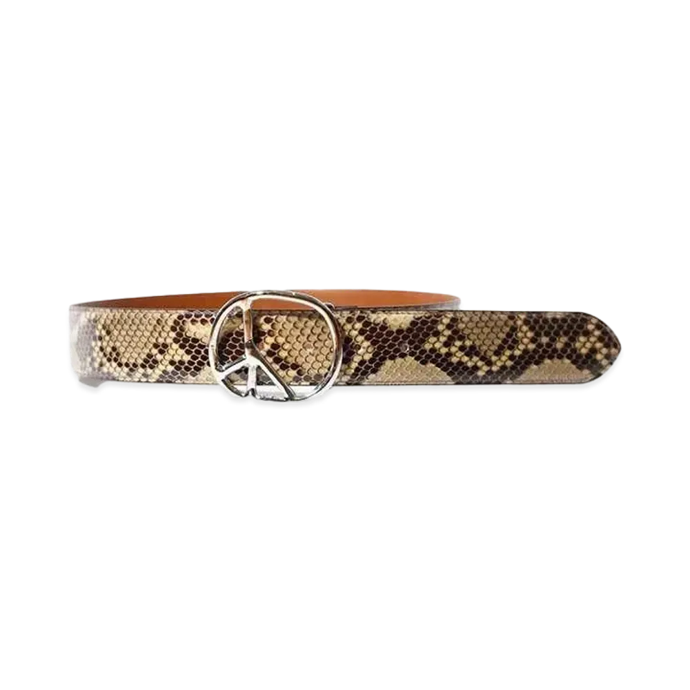 Needles Peace Buckle Belt Python "Silver"