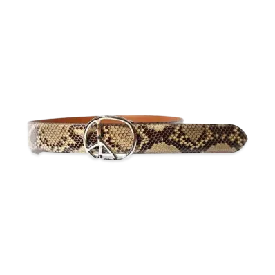 Needles Peace Buckle Belt Python "Silver"
