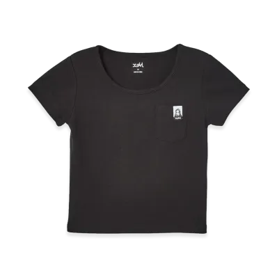 X-Girl Face Label S/S Baby Tee "Black"