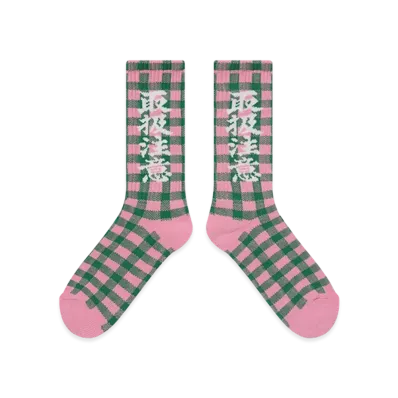 BlackEyePatch Checked HWC Socks "Pink/Green"